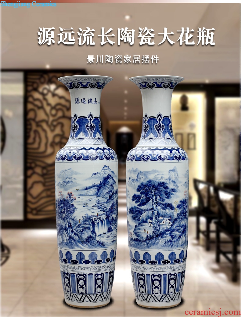 Jingdezhen blue and white porcelain has a long history in the hand-painted bold ground ceramic vase store large sitting room of Chinese style furnishing articles
