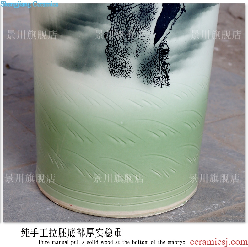 Pine crane live color ink big vase jingdezhen ceramics sitting room floor furnishing articles study Chinese style household act the role ofing is tasted