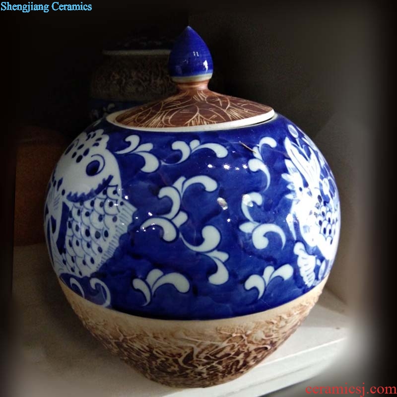 Jingdezhen porcelain art display personality avant-garde porcelain rice pot meter can display elegant porcelain jar