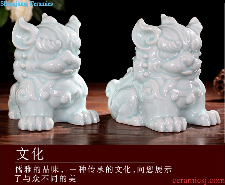 Jingdezhen ceramics green glaze for the furnishing articles home contemporary and contracted sitting room adornment office table decoration