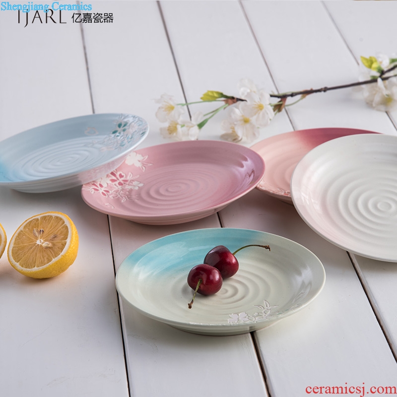 Ijarl million jia small flat ceramic plate plate cold dish dish bone plate saucer dessert all the plates