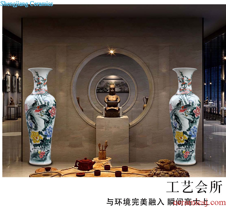 Hand-painted golden pheasant big porcelain vase of porcelain of jingdezhen ceramics vase landed the modern living room large hotel furnishing articles