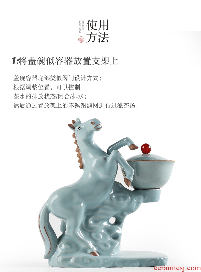 DH jingdezhen ceramic semi-automatic kung fu tea set on home office lazy tea bags are suit your kiln