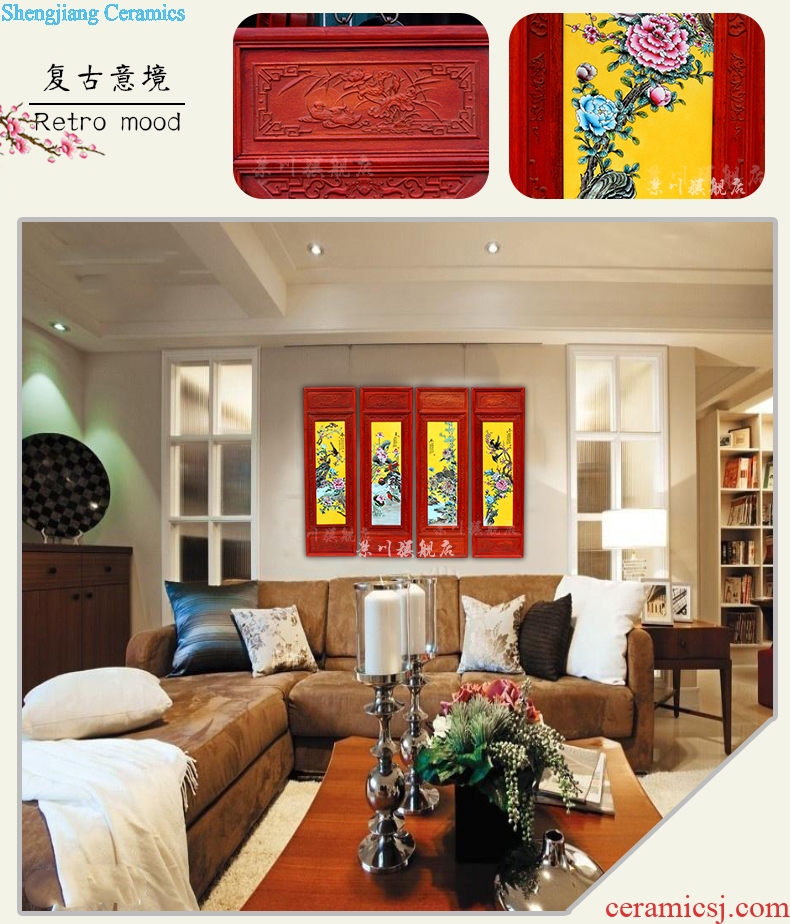 Jingdezhen porcelain plate painter in the sitting room adornment furnishing articles hotel background picture of modern ceramic painting teahouse hang a picture
