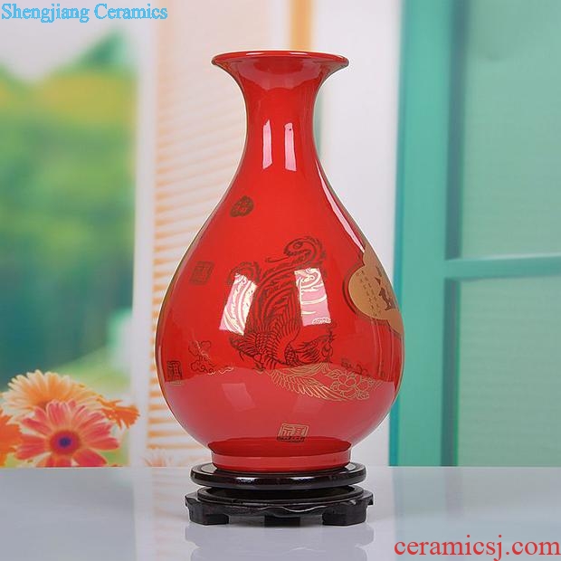 Jingdezhen ceramic vase modern wedding gift decoration furnishing articles home decoration China red porcelain vase