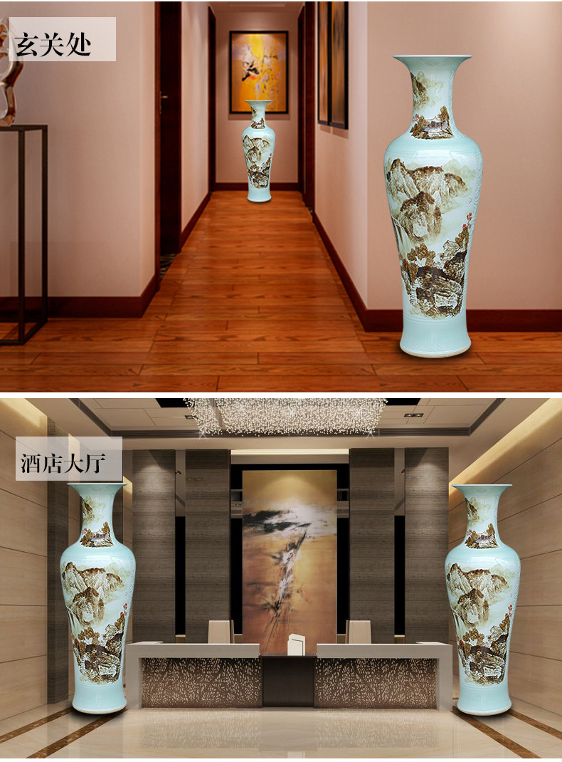 Jingdezhen ceramics hand-painted sitting room of large vase 1 m 2 TV ark of new Chinese style porch place gifts