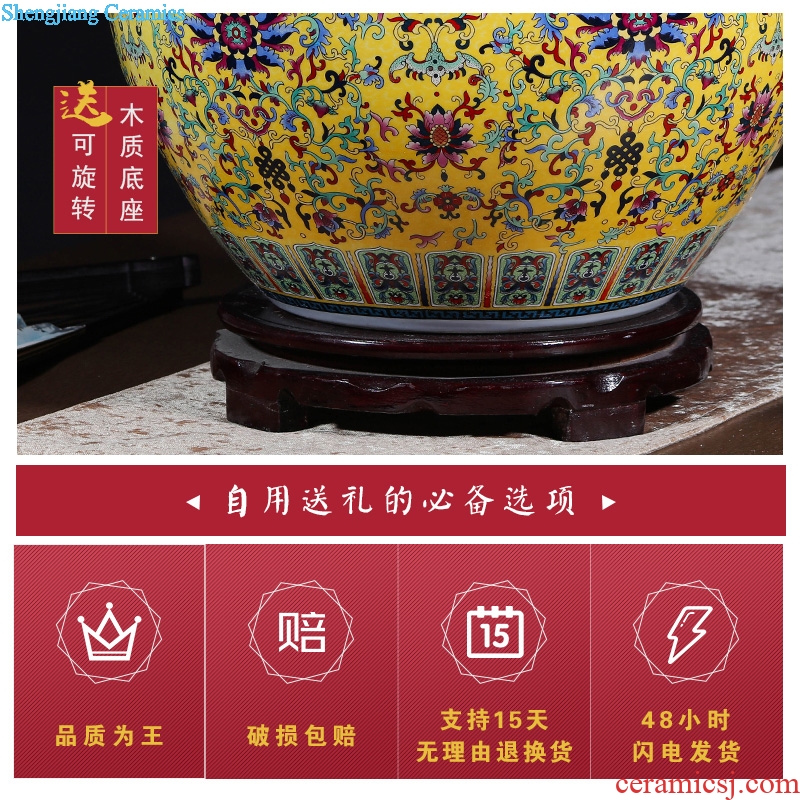 Jingdezhen ceramics colored enamel of large vases, flower flower arrangement sitting room adornment ceramics furnishing articles