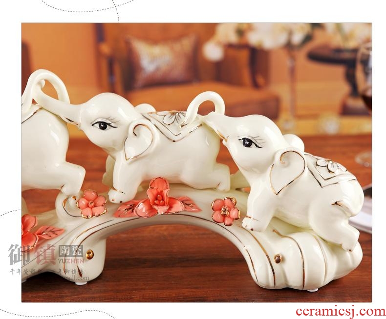 Jingdezhen creative household act the role ofing is tasted lucky elephant handicraft furnishing articles and feng shui like sitting room adornment gift decoration