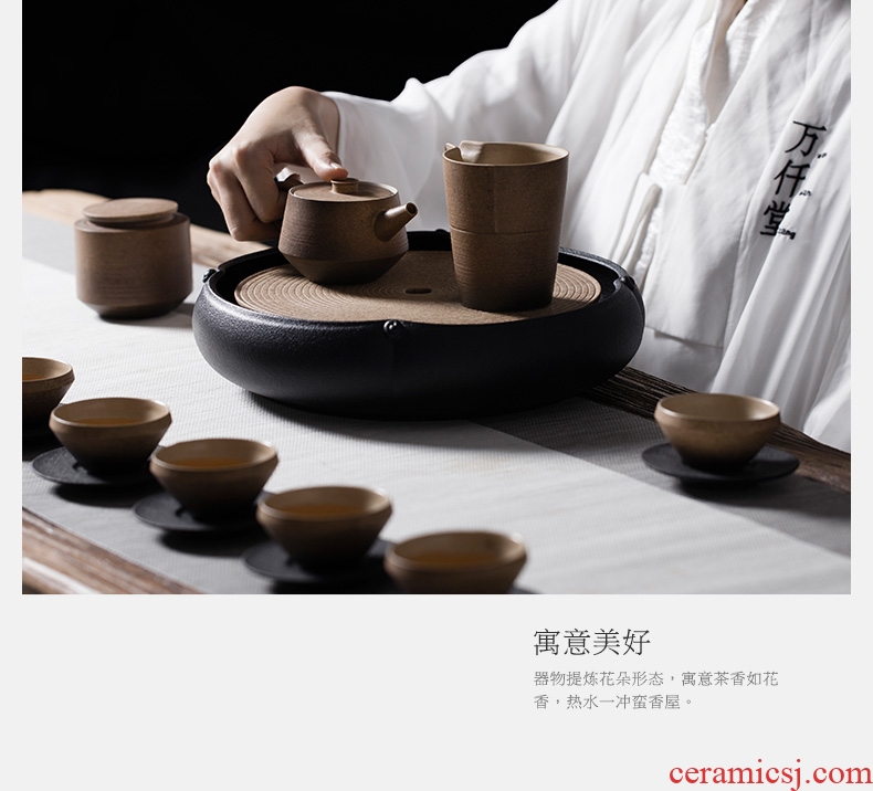Thousands of thousand water household ceramic tea tray # kung fu tea creative Japanese tea ceremony tea tray flower has a sweet 02