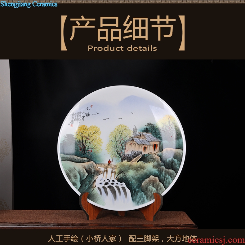 Hang dish of jingdezhen ceramics decoration plate of hand-painted "Bridges the somebody else sit home decoration handicraft furnishing articles