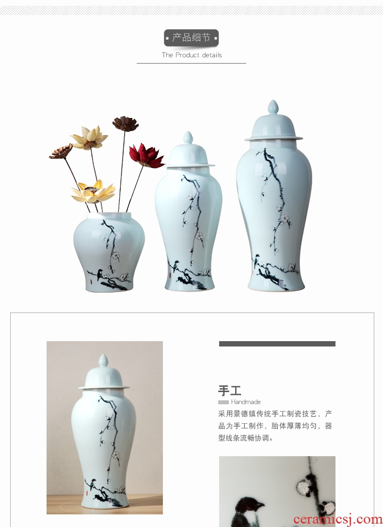 Jingdezhen hand-painted ceramic general storage tank European creative contemporary household example room decoration ornaments