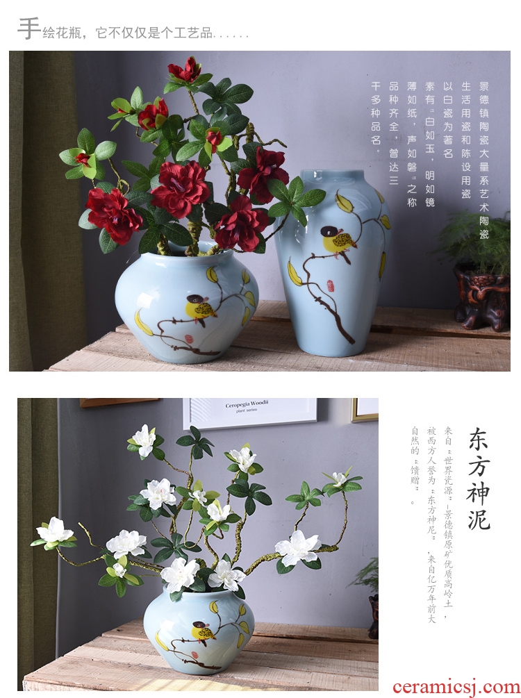 New Chinese vase hand-painted ceramic flower adornment mesa sitting room tea table table, TV ark place jingdezhen