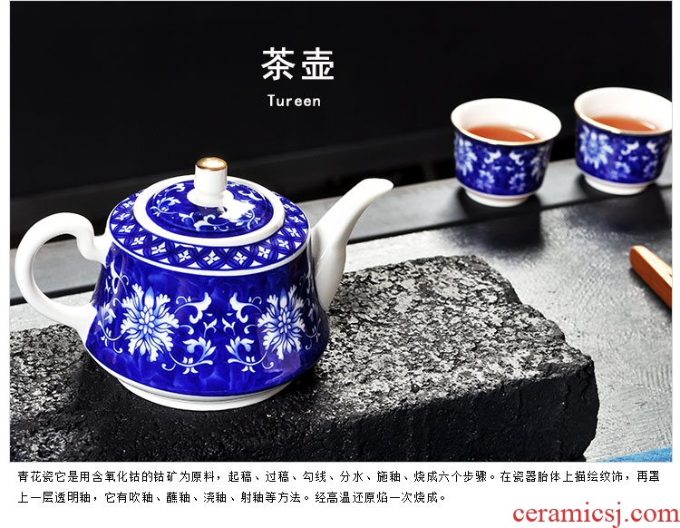 Leopard lam kung fu tea set of household ceramic tea cup of Japanese white porcelain teapot tea sitting room tea bone China