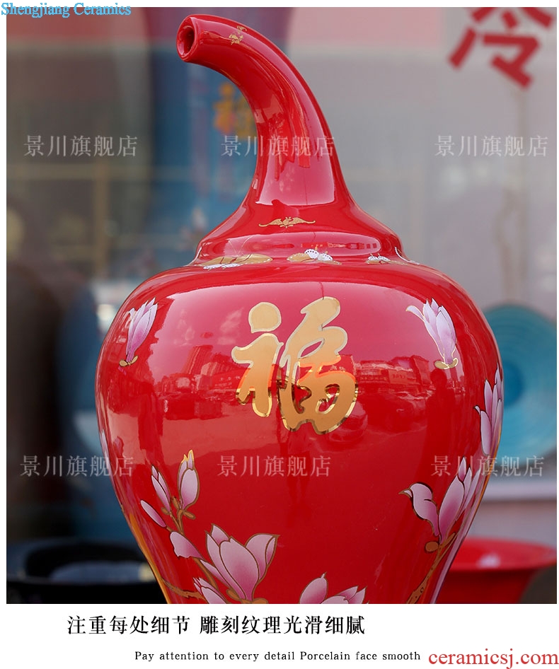 Jingdezhen ceramic maxim landing big gourd vases home sitting room store modern Chinese style furnishing articles