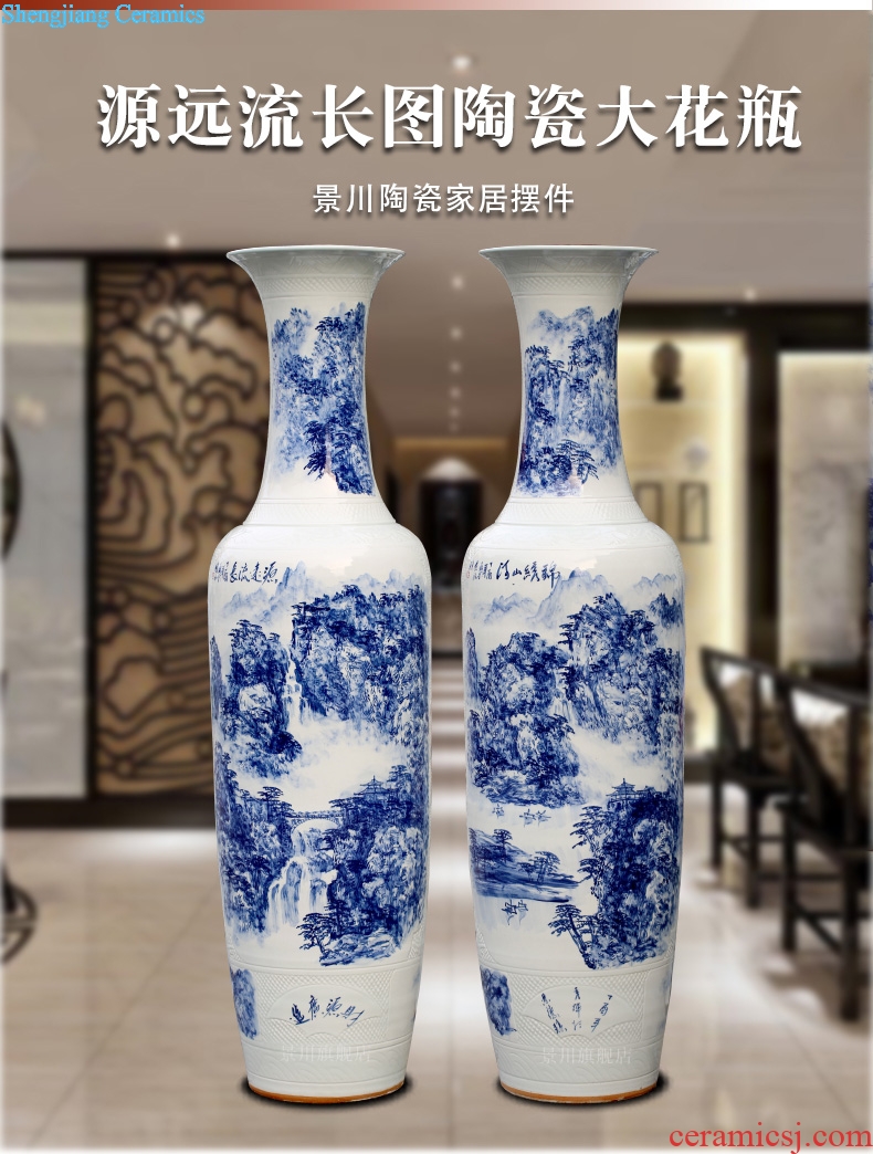 Jingdezhen porcelain has a long history in the hand-painted ceramics from the sitting room of large vase hotel furnishing articles shop decoration