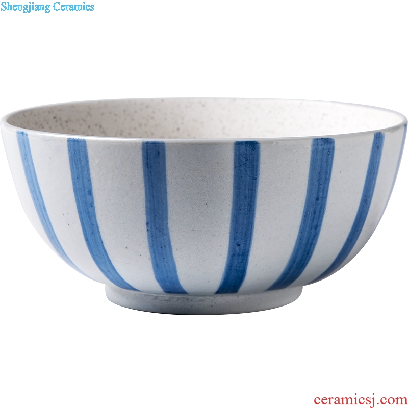 Ijarl million jia creative household Japanese eat rainbow noodle bowl ceramic tableware Karen contracted and pure and fresh and large bowl dish bowl