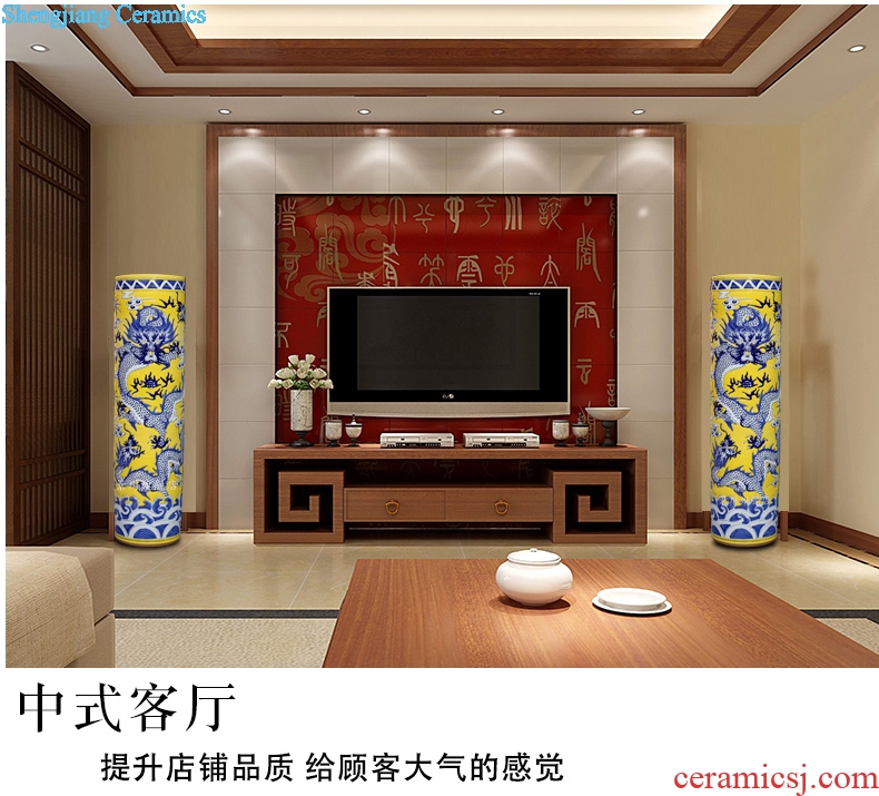 Jingdezhen ceramics carved dragon huanglong landing big vase in days hotel opened a housewarming gift furnishing articles