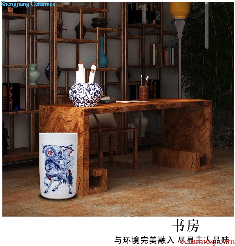 Hand-painted tohave jingzhong quiver jingdezhen ceramic floor furnishing articles sitting room study calligraphy calligraphy and painting cylinder receiving goods