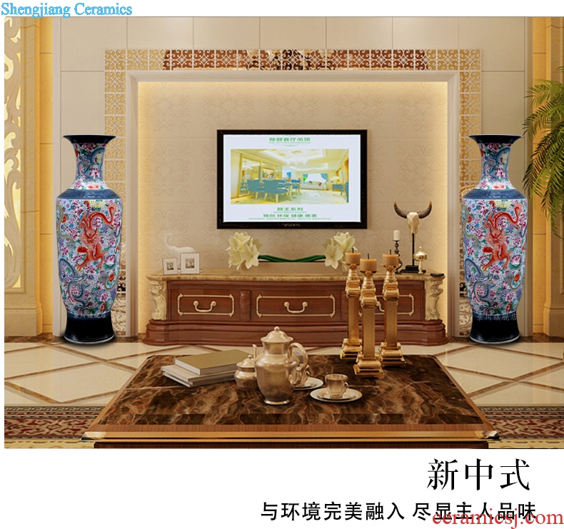Hand draw pastel five three home sitting room of large vases, jingdezhen ceramics big furnishing articles hotel decoration