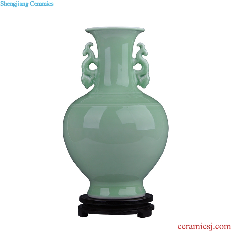 Jingdezhen ceramic vases, antique Chinese style restoring ancient ways craft supplies all hand shadow blue bottle of home decoration items