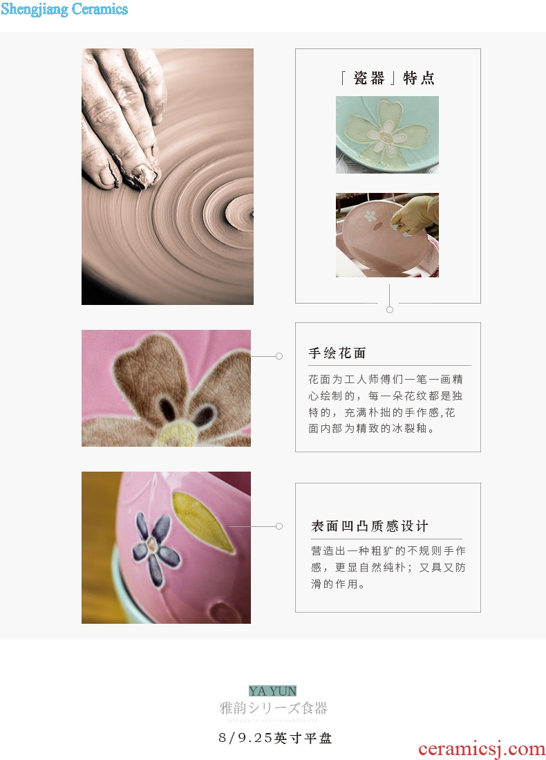 Million jia creative ceramic tableware plate beefsteak plates home dishes dumplings of plate to vomit all the bone plate