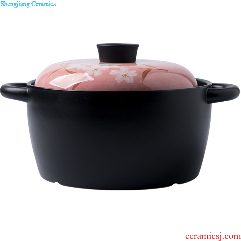 Ijarl million fine sand cherry blossom in clay pot soup pot soup pot stew ceramic heat resisting high temperature resistant soup to talk on the large capacity