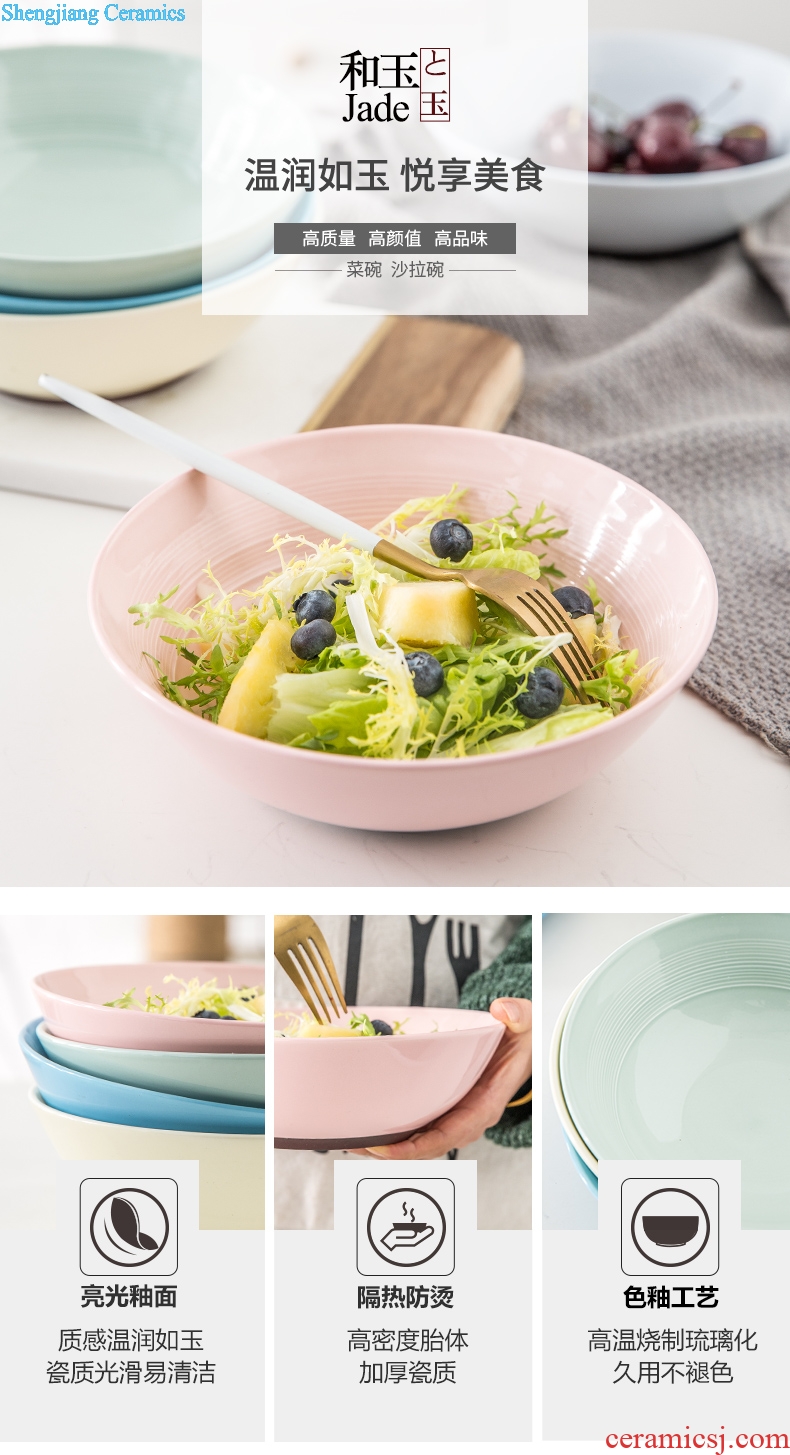 Million jia creative Japanese tableware ceramic bowl dish bowl of salad bowl household lovely dishes eat rainbow noodle bowl bowl of soup bowl