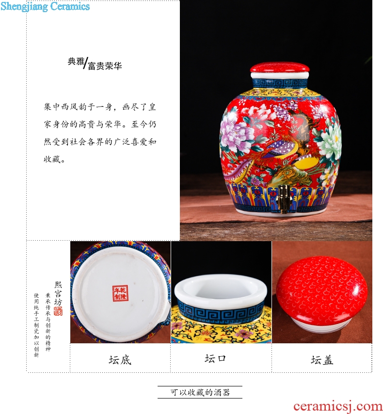 Jingdezhen ceramic jars 10 jins 20 jins 30 jins 50 jins bubble jars with leading wine jar bottles it hip flask