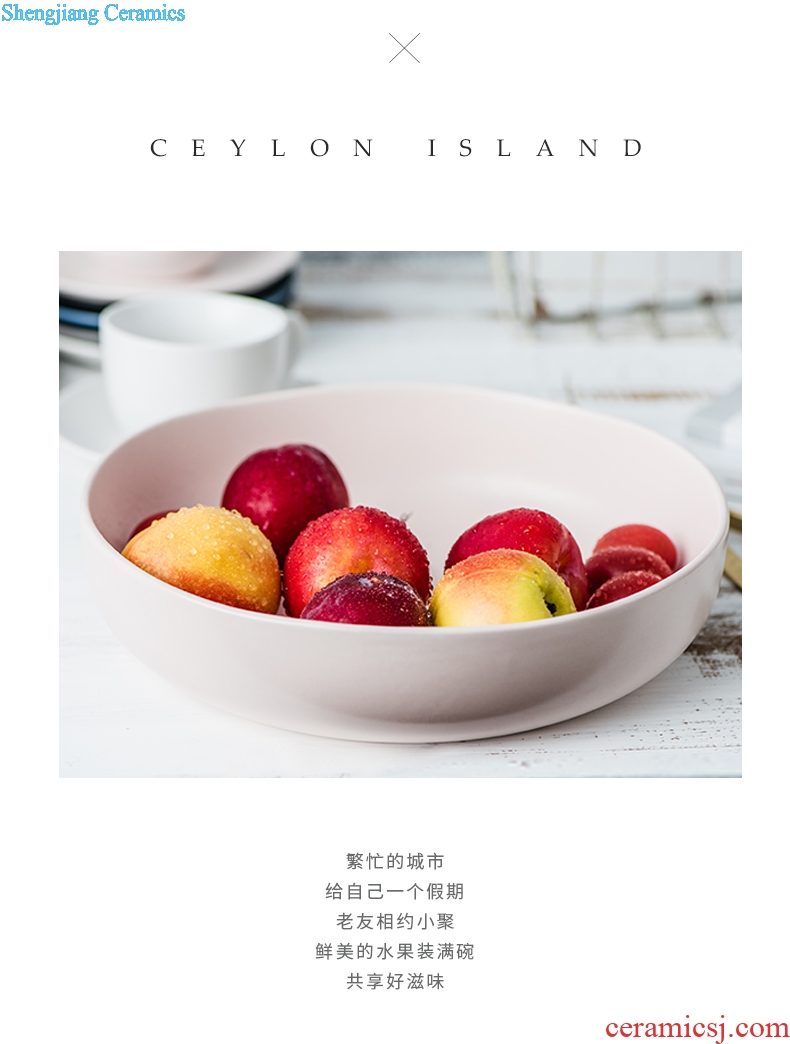 Million fine ceramic fruit bowl large household Nordic sandstorm's creative bowl of boiled fish bowl big bowl Ceylon island