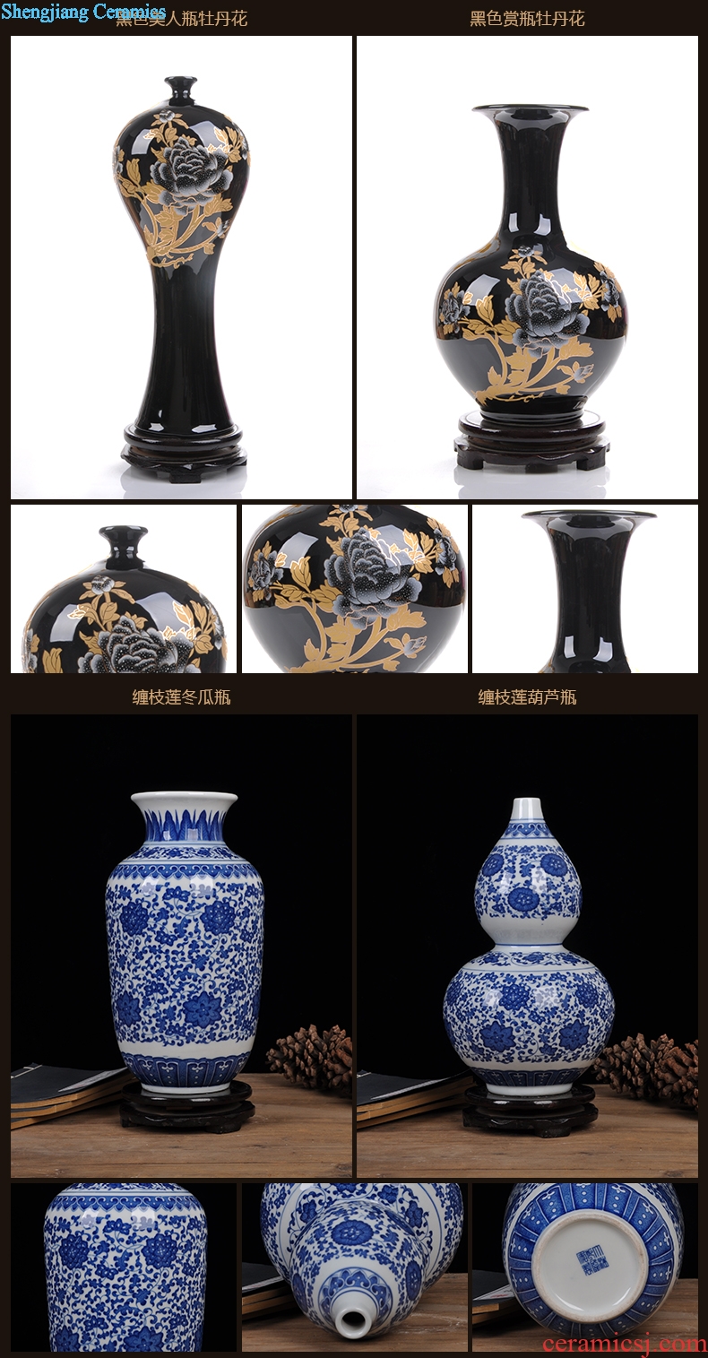Jingdezhen ceramic modern home furnishing articles flower vase living room TV cabinet decoration decoration