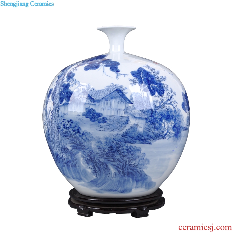 Jingdezhen ceramics famous masterpieces hand-painted porcelain of pomegranate sitting room porch place bottle home decoration arts and crafts