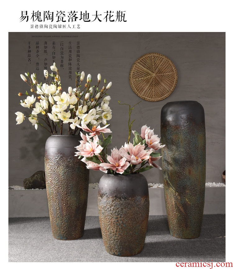 Jingdezhen Chinese style restoring ancient ways is the sitting room of large vase do old coarse pottery flower arranging flower art ceramic vases, home furnishing articles