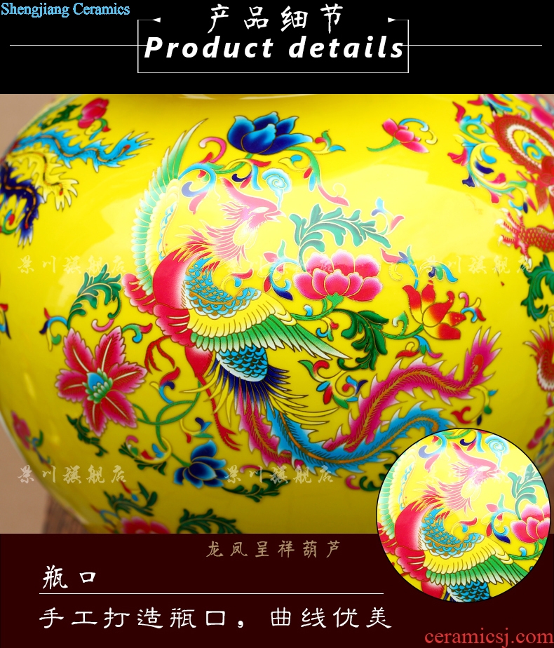 Jingdezhen ceramics Huang Longfeng ChengXiang vase home sitting room mesa desktop office furnishing articles, decorative