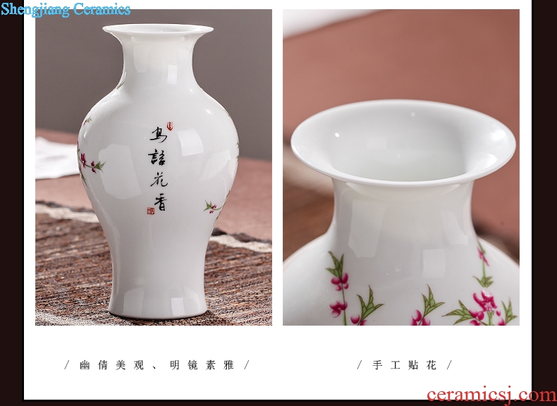 Contracted sitting room packages mailed jingdezhen porcelain vase famille rose porcelain vase modern fashionable household decoration decoration