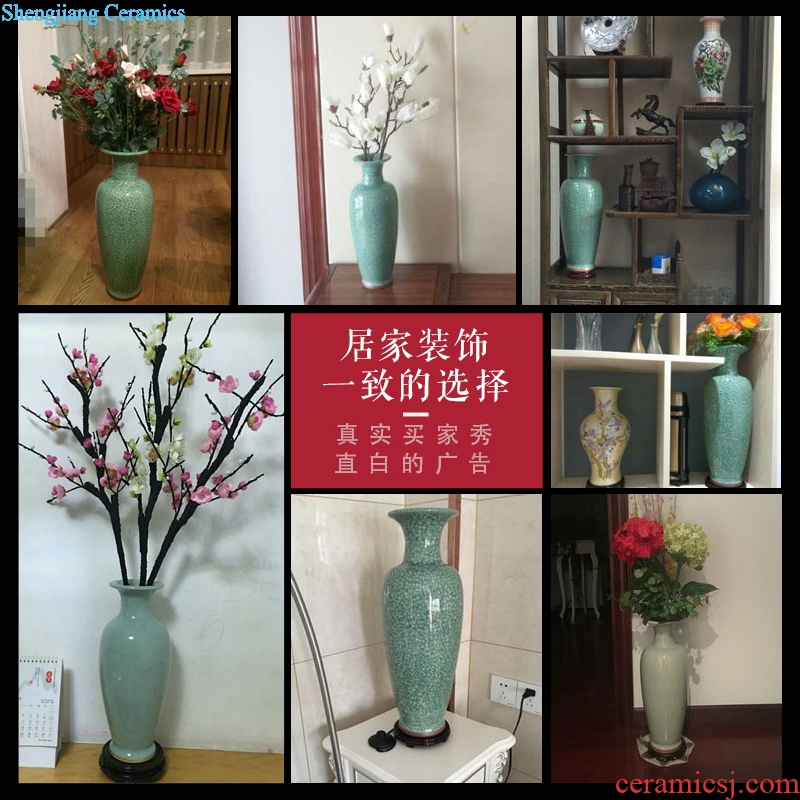 Jingdezhen large ceramic vases, flower arranging is jun porcelain TV ark furnishing articles of new Chinese style household living room decoration