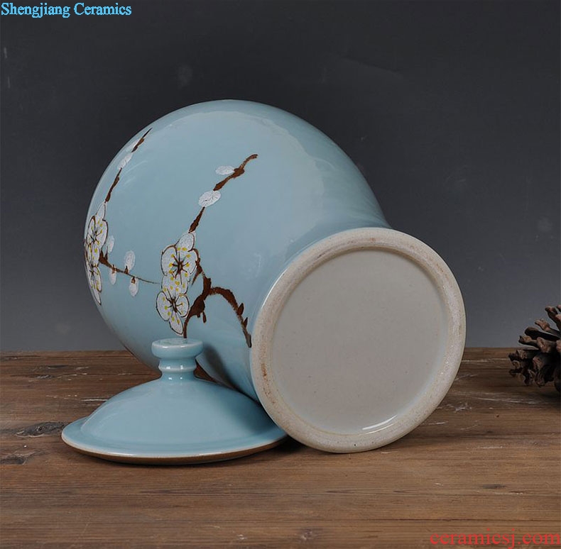 Scene, jingdezhen ceramic hand-painted salted and dried plum storage tank household adornment handicraft furnishing articles in the kitchen