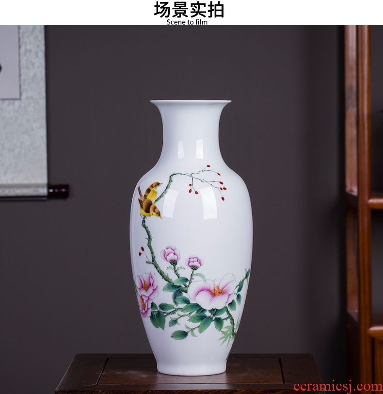 Famous master of jingdezhen ceramics hand-painted vases, flower arranging ling2 han2 bloom new Chinese style living room decorations furnishing articles