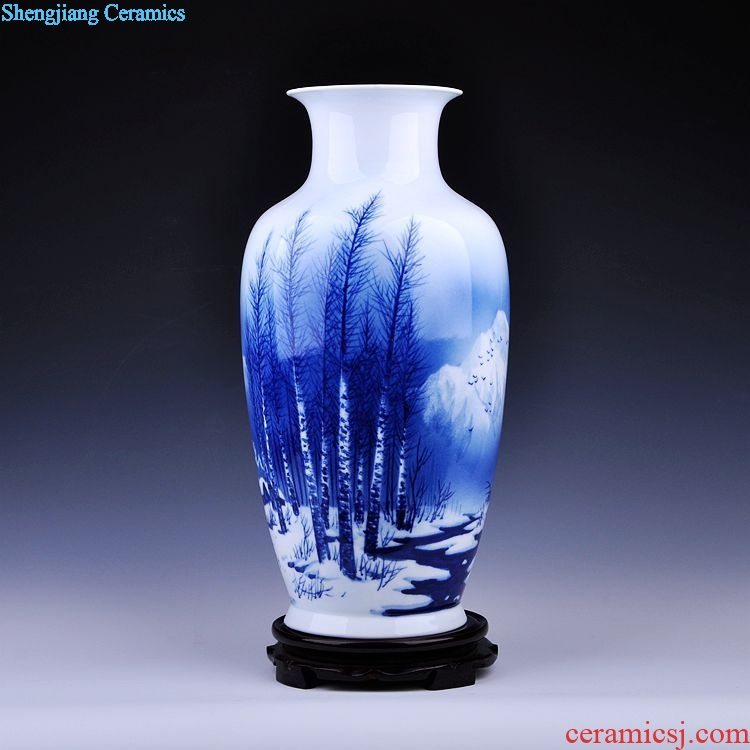 Jingdezhen ceramics modern new Chinese style household decorates sitting room porch mesa vase furnishing articles Chinese red paint