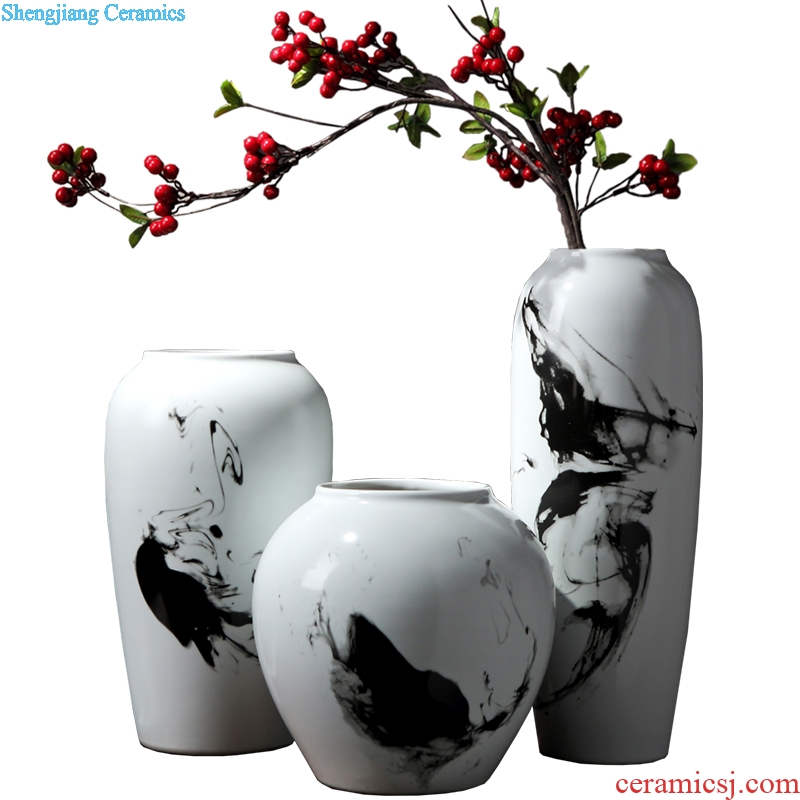Forest fire ceramics jingdezhen ceramics hand draw freehand brushwork in traditional Chinese ink and wash the vase flower place porch sitting room beautiful decoration