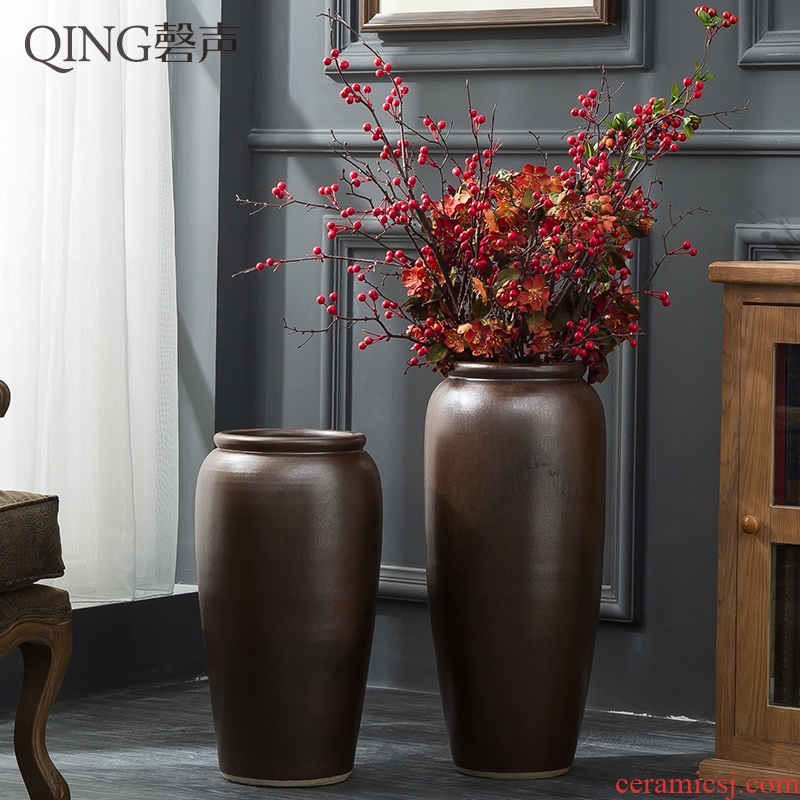 Large vases, jingdezhen ceramic furnishing articles sitting room the hotel Chinese flower arranging dried flowers porcelain clay restoring ancient ways