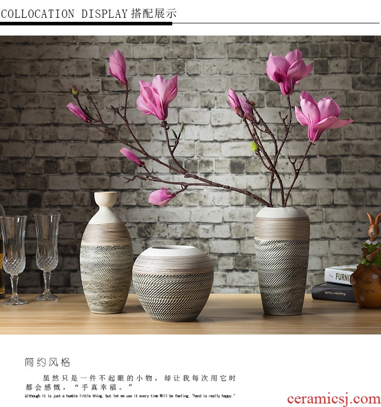 Chinese style household act the role ofing is tasted ceramic creative arts vase TV ark furnishing articles three-piece suit the sitting room porch wine accessories