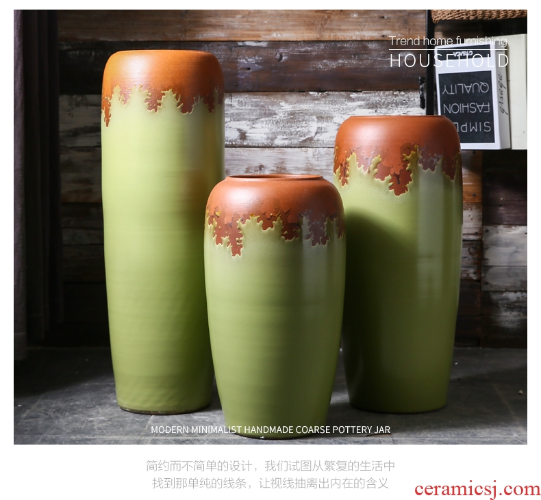 Big vase furnishing articles sitting room ground of modern Chinese style flower dried flowers home sitting room villa hotel ceramic POTS