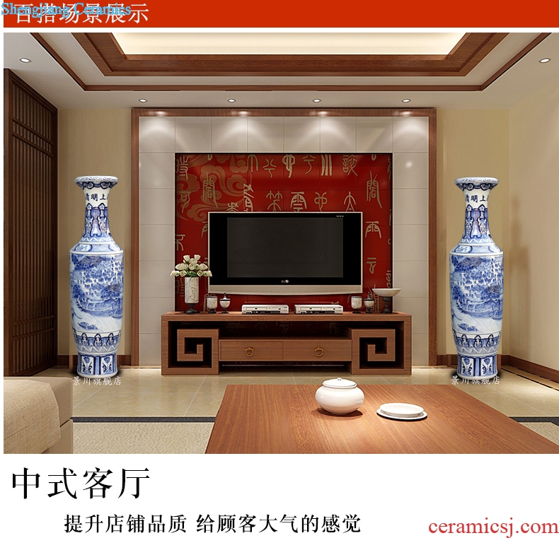 Jingdezhen ceramics hand-painted qingming scroll admiralty bottle of large vases, home furnishing articles hotel adornment