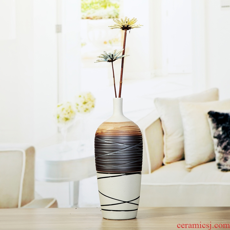 Jingdezhen ceramic simple flower implement modern furnishing articles three-piece creative living room TV cabinet home decoration vase
