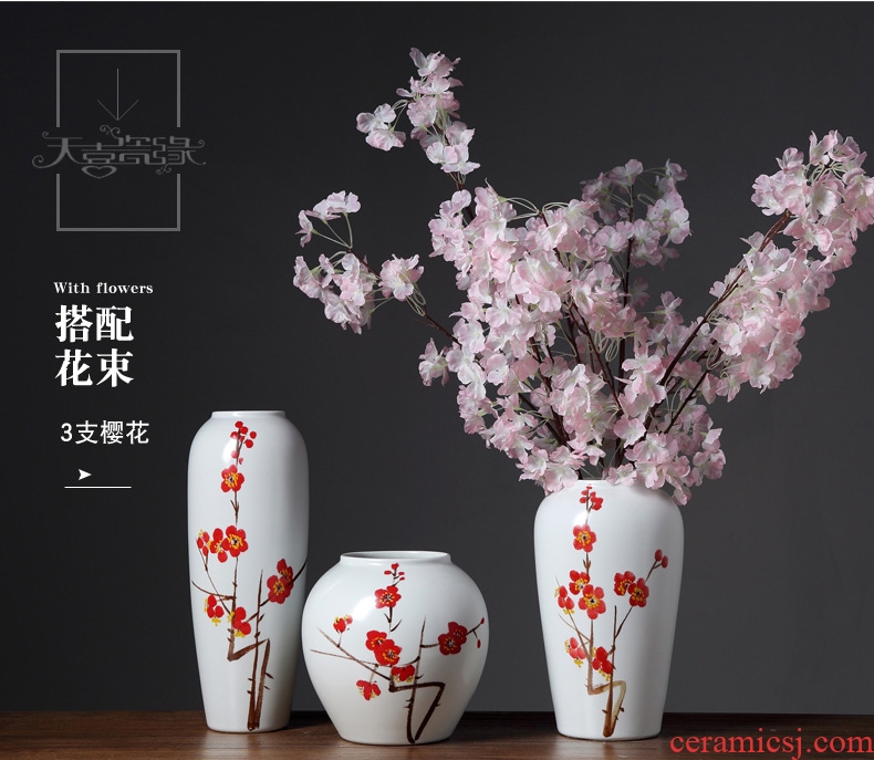 Jingdezhen contemporary and contracted ceramic vase furnishing articles creative living room TV cabinet table flower arranging, home decoration