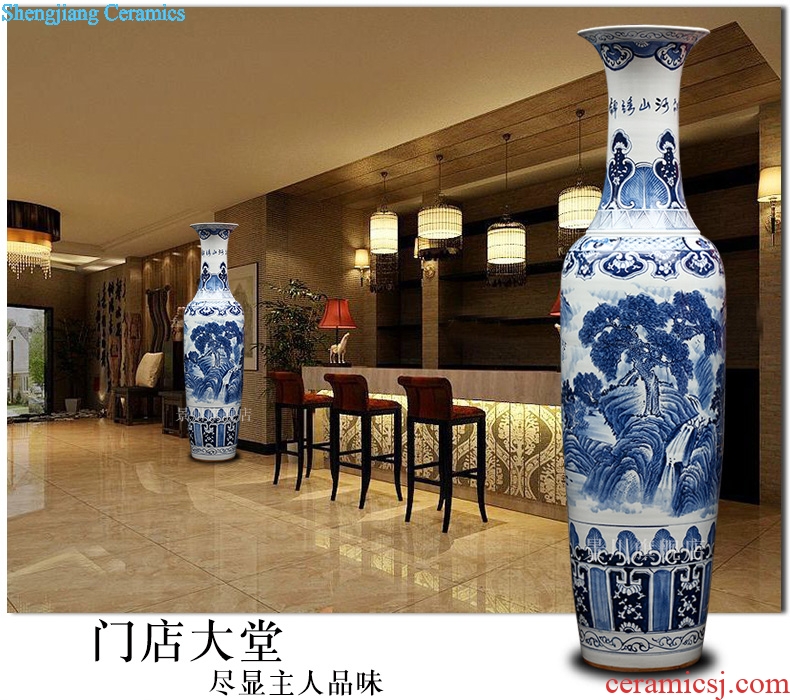 Jingdezhen blue and white porcelain antique hand-painted ceramics vase splendid was the French hotel living room accessories furnishing articles