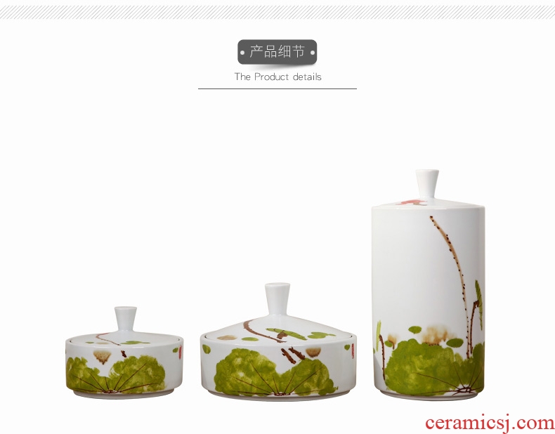 Modern Chinese ceramic storage tank creative furnishing articles fashionable sitting room between example household soft adornment caddy