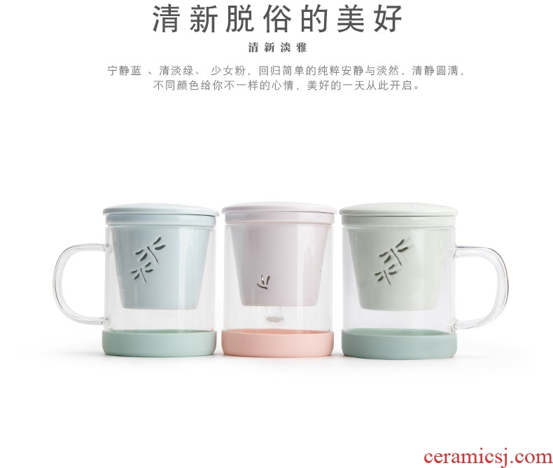 Mr Nan shan glass mug cup tea cup office home tea glass ceramic filter cup