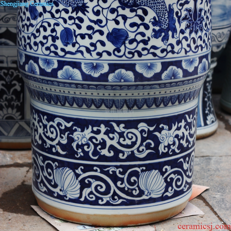 Blue and white same vase hand-painted archaize admiralty bound branch lotus blue and white porcelain of jingdezhen ceramics sitting room floor furnishing articles