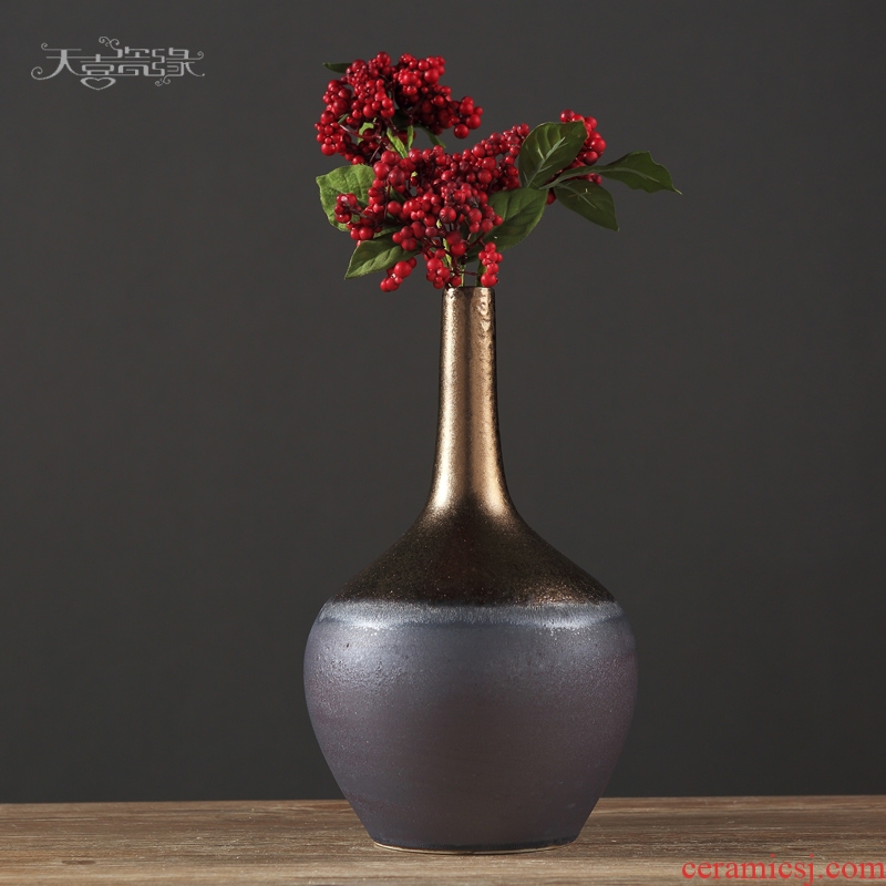 Contracted American sitting room hotel ceramic vase of dry flower arranging place to live in the sitting room porch soft decoration of exhibition hall